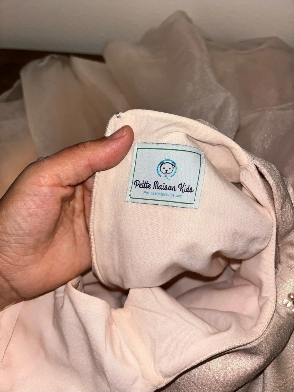 Petit Maison Kids Jackie Peach dress and headband size 4